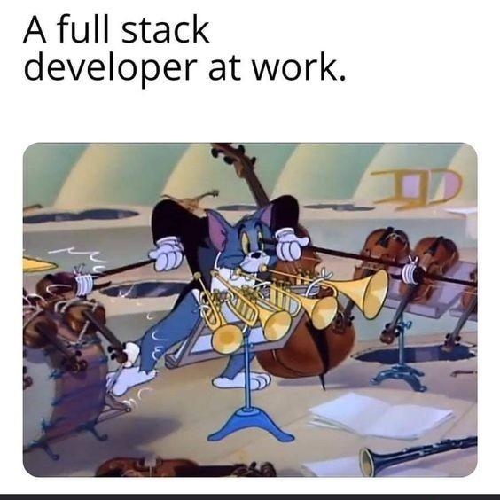 <p>HaHa!!! Any full stack developers??</p>

