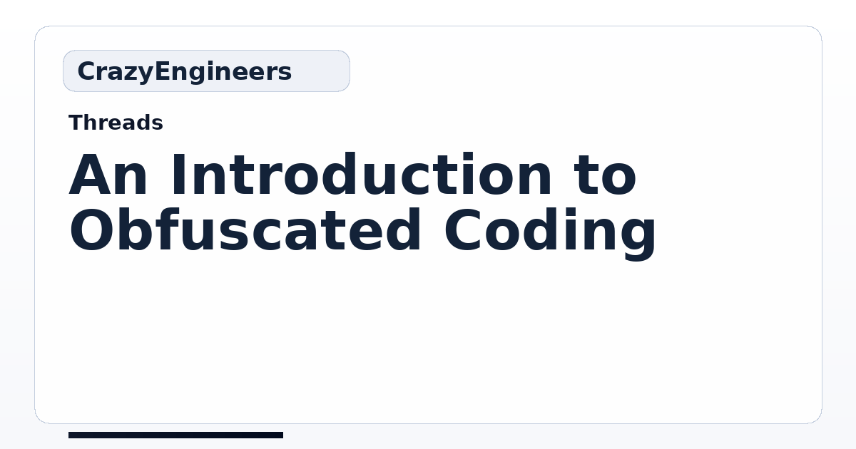 An Introduction to Obfuscated Coding | CrazyEngineers