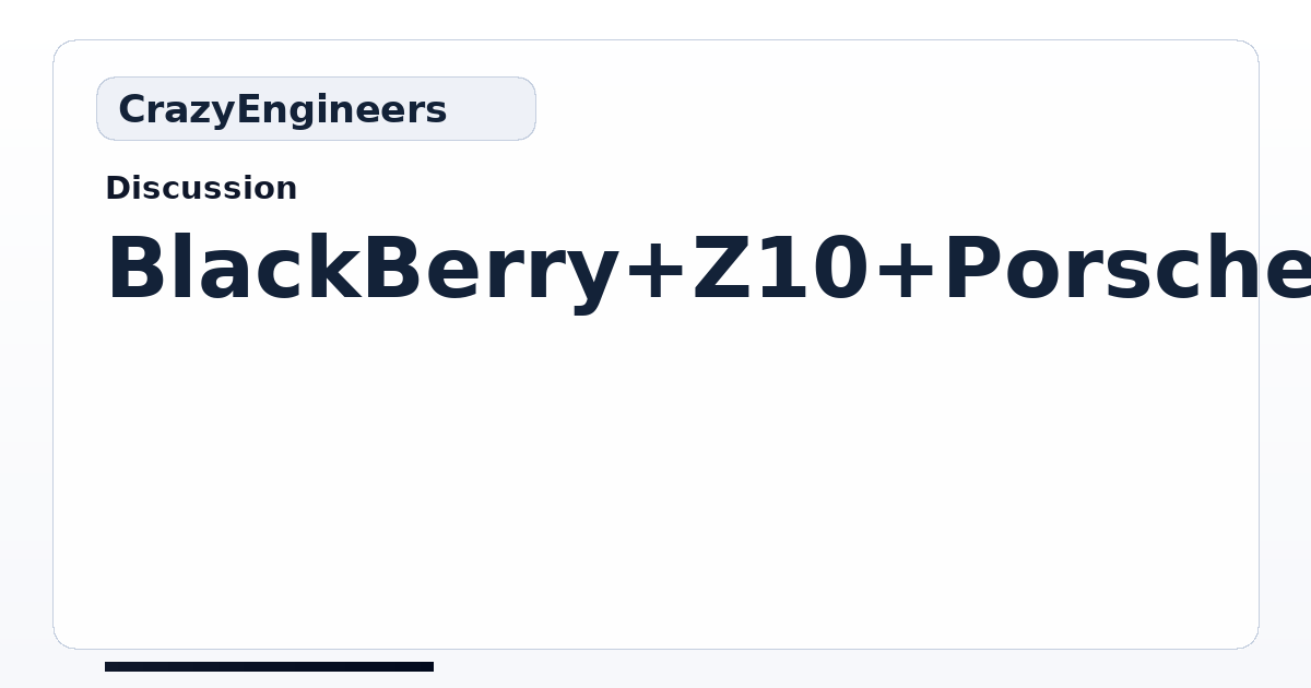 BlackBerry Z10 Porsche Design - P'9982 | CrazyEngineers