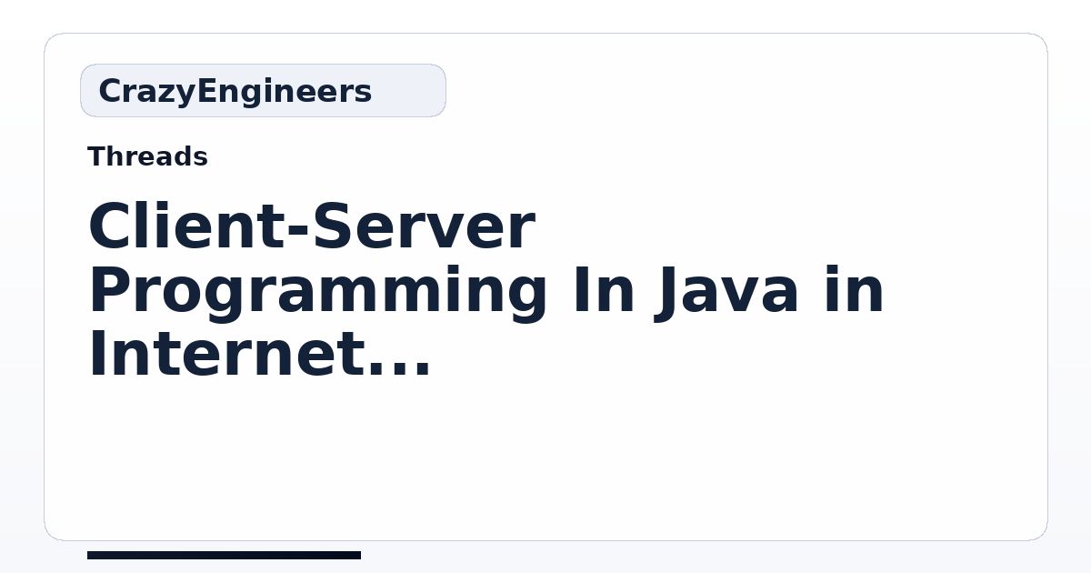 Client-Server Programming In Java in Internet Technology - Video ...