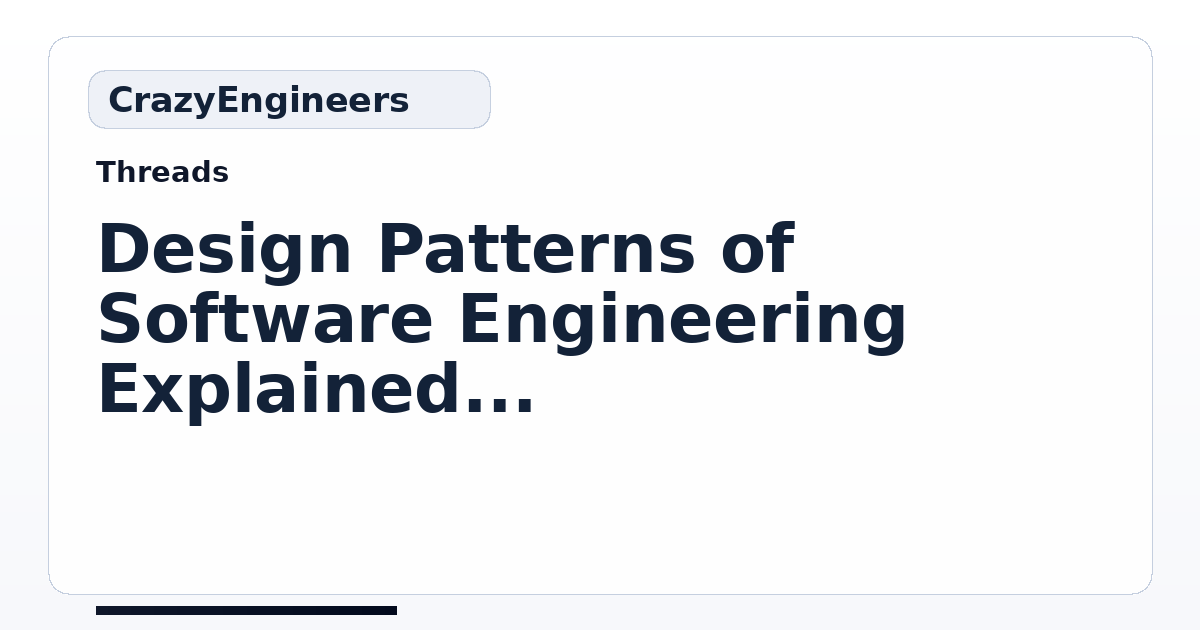 Design Patterns of Software Engineering Explained - Video Lecture ...