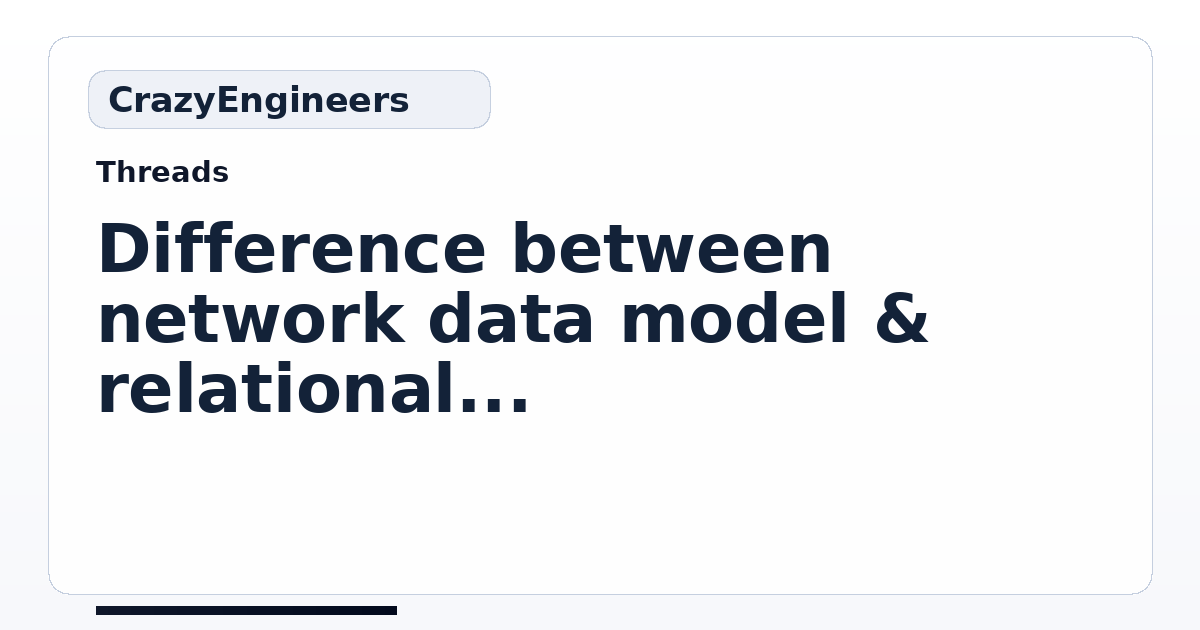 Difference between network data model & relational data model DBs ...