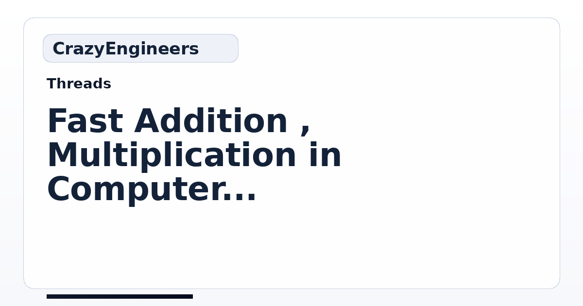 Fast Addition , Multiplication in Computer Architecture Explained ...
