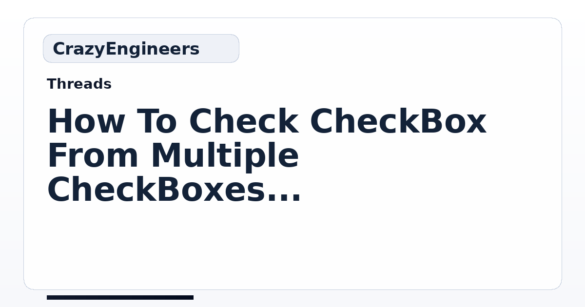 How To Check CheckBox From Multiple CheckBoxes Using DataProvider In ...