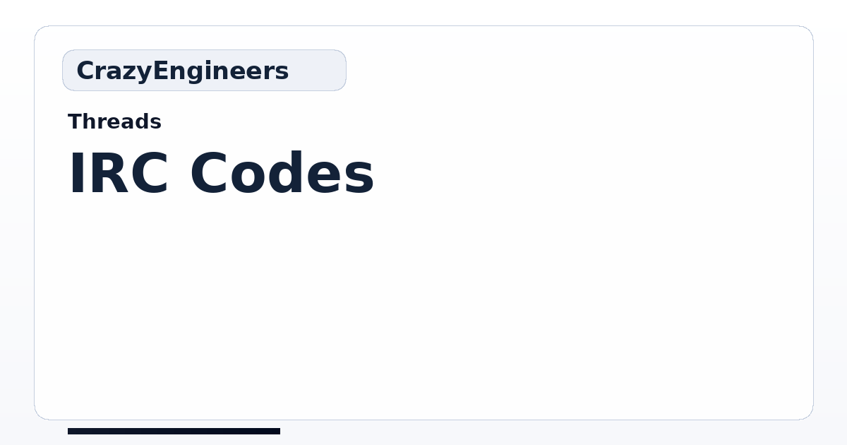 IRC Codes | CrazyEngineers