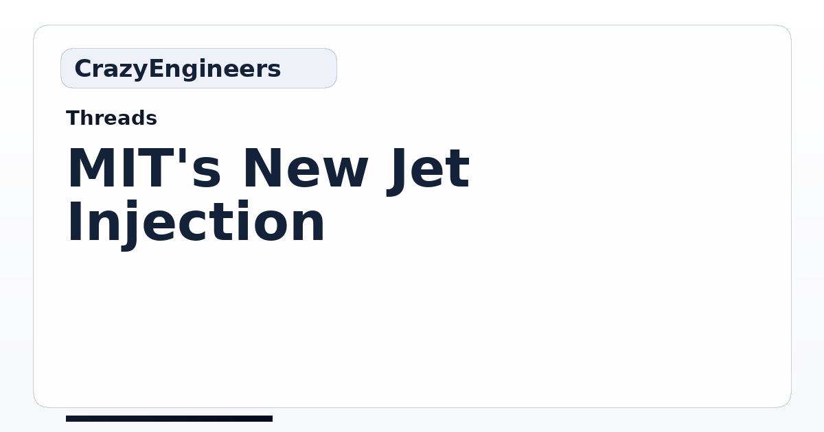MIT's New Jet Injection | CrazyEngineers