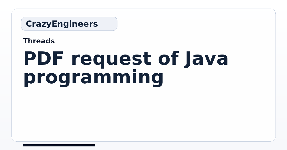 PDF request of Java programming | CrazyEngineers