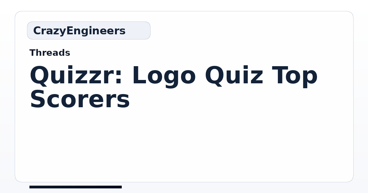 Quizzr: Logo Quiz Top Scorers | CrazyEngineers