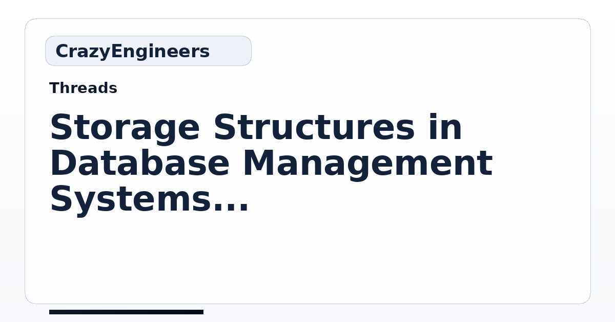 Storage Structures in Database Management Systems Explained - Video ...
