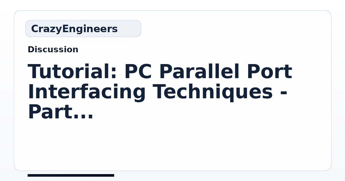 Interfacing The Standard Parallel Port – MELJW