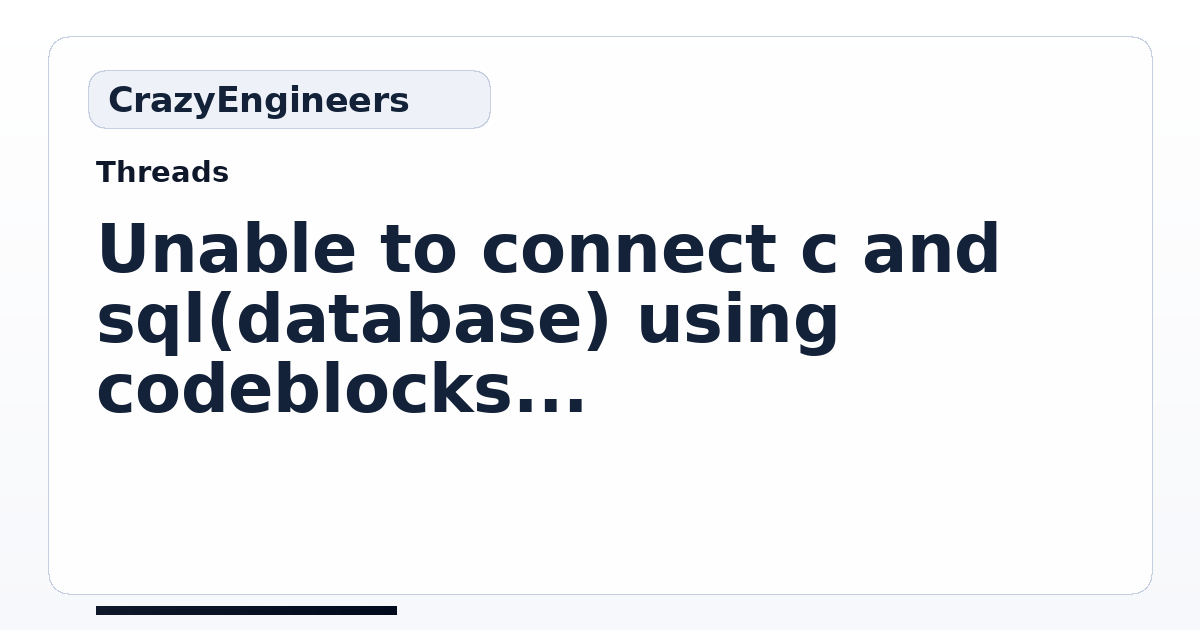 Unable to connect c++ and sql(database) using codeblocks | CrazyEngineers