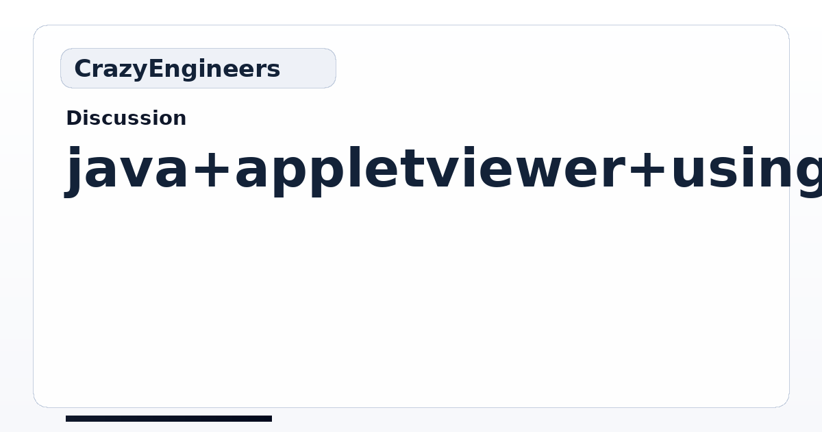 java appletviewer using to get image | CrazyEngineers