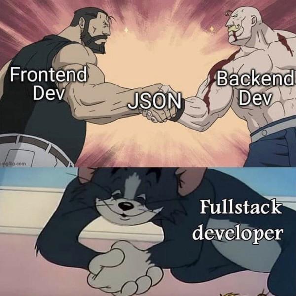 <p>Q: How can you understand that a fullstack Javascript developer is working?
A: You can hear him Grunting!</p>
<p>That hits deep!!</p>
